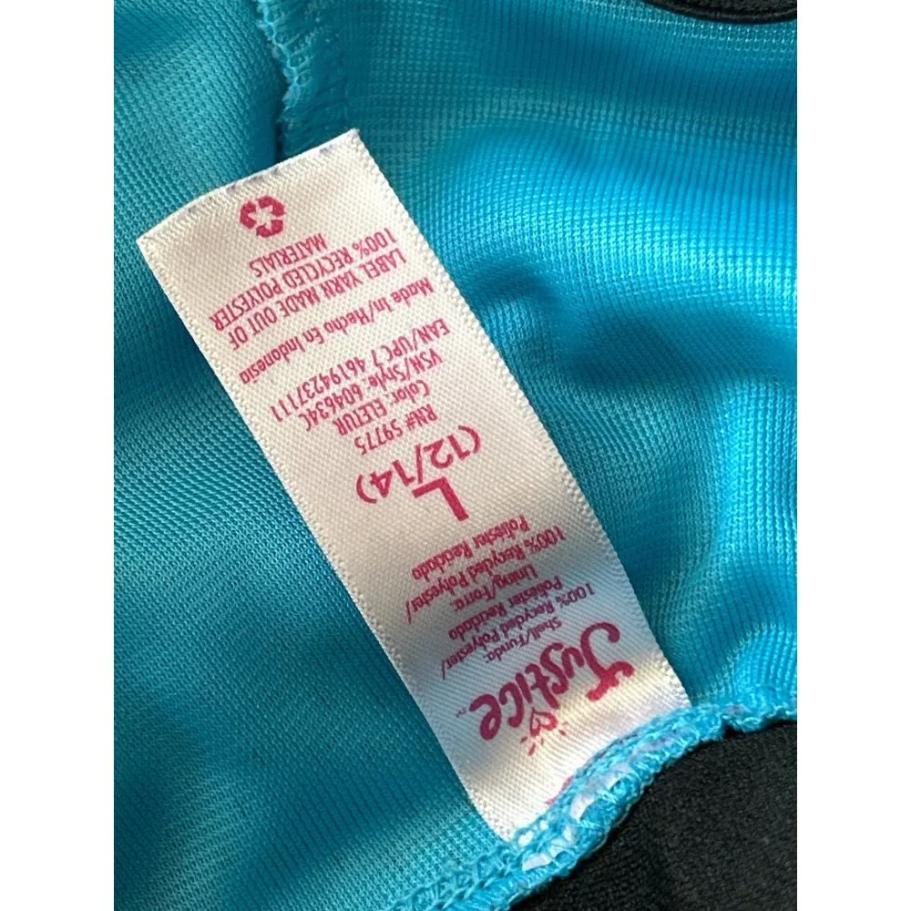 Justice sport girls size large, 12–14 blue white gym shorts